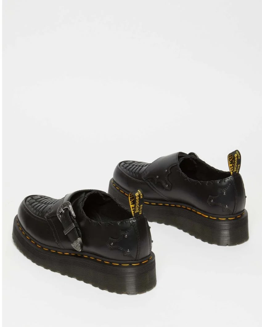 Dr Martens Ramsey Quad Monk Creepers - Black Smooth