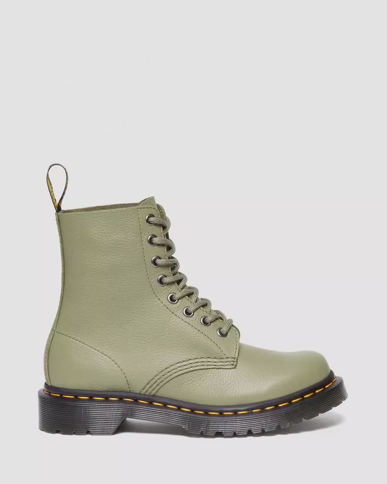 Dr Martens 1460 Women's Pascal Virginia Leather Boots Muted Olive