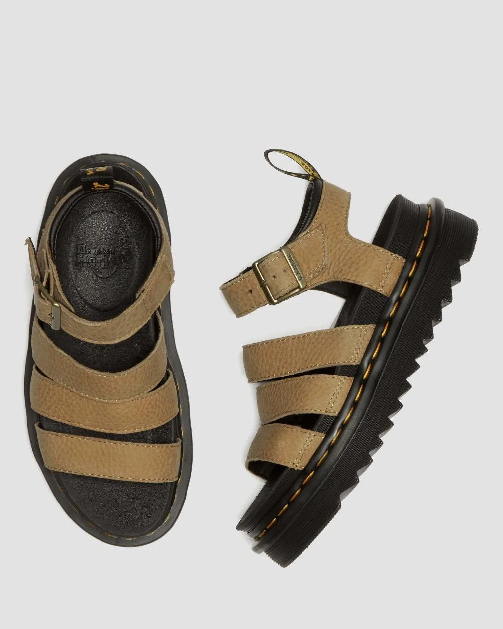 Dr. Martens Blaire 3 Strap Sandal - Savannah Tan Tumbled Nubuck