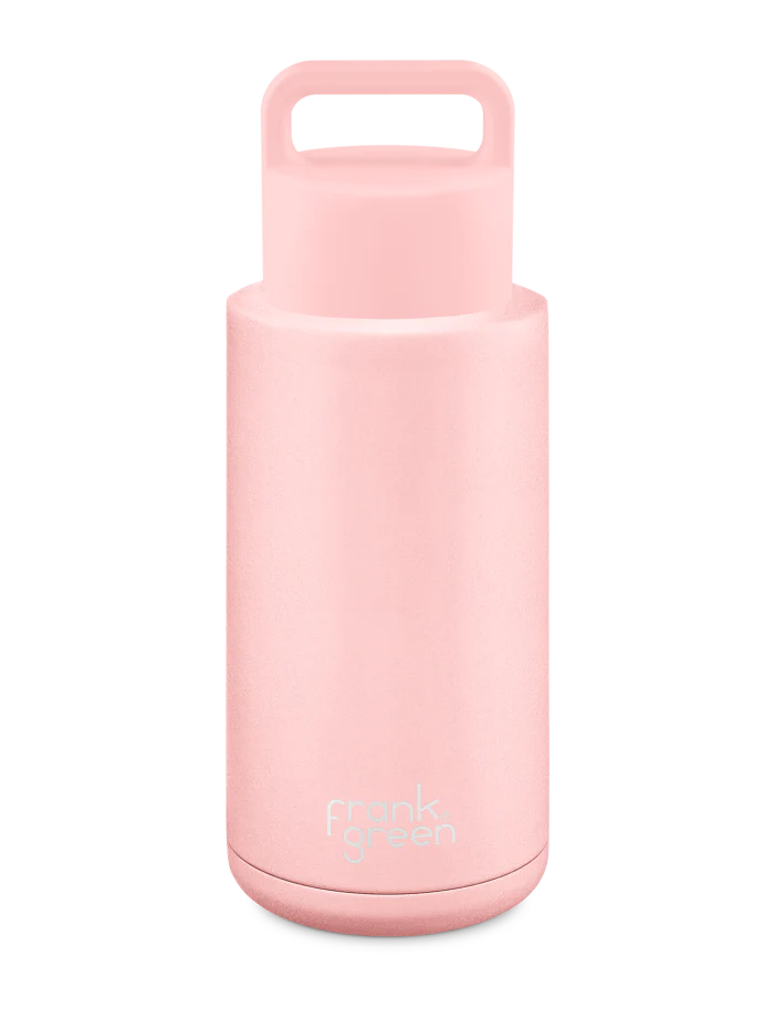 Frank Green Blushed Ceramic Reusable Bottle (Grip Finish) with Grip Lid - 1,000ml (34oz)