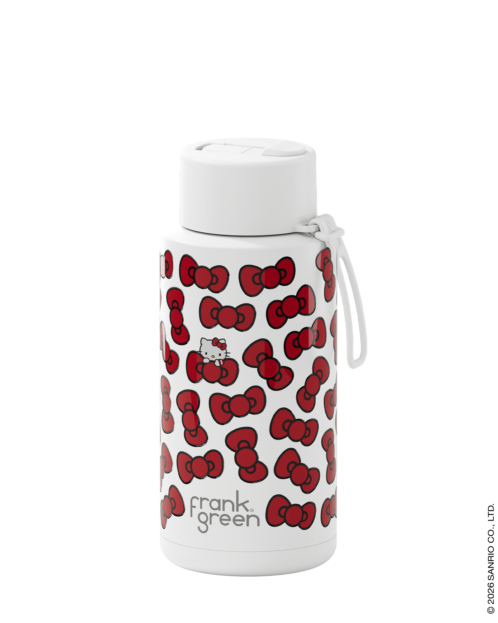 Frank Green Hello Kitty Bow Edition Ceramic Reusable Bottle with Flip Straw Lid 1000ml (34oz)