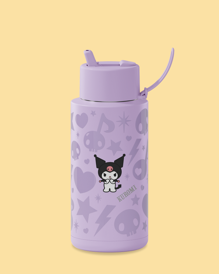 Frank Green Kuromi Ceramic Reusable Bottle with Flip Straw Lid 1,000ml (34oz)