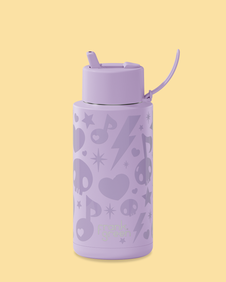 Frank Green Kuromi Ceramic Reusable Bottle with Flip Straw Lid 1,000ml (34oz)