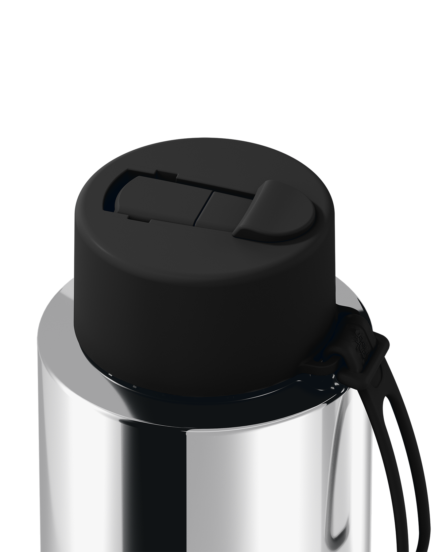 Frank Green Chrome Silver Ceramic Reusable Bottle with Midnight Flip Straw Lid 1000ml (34oz)
