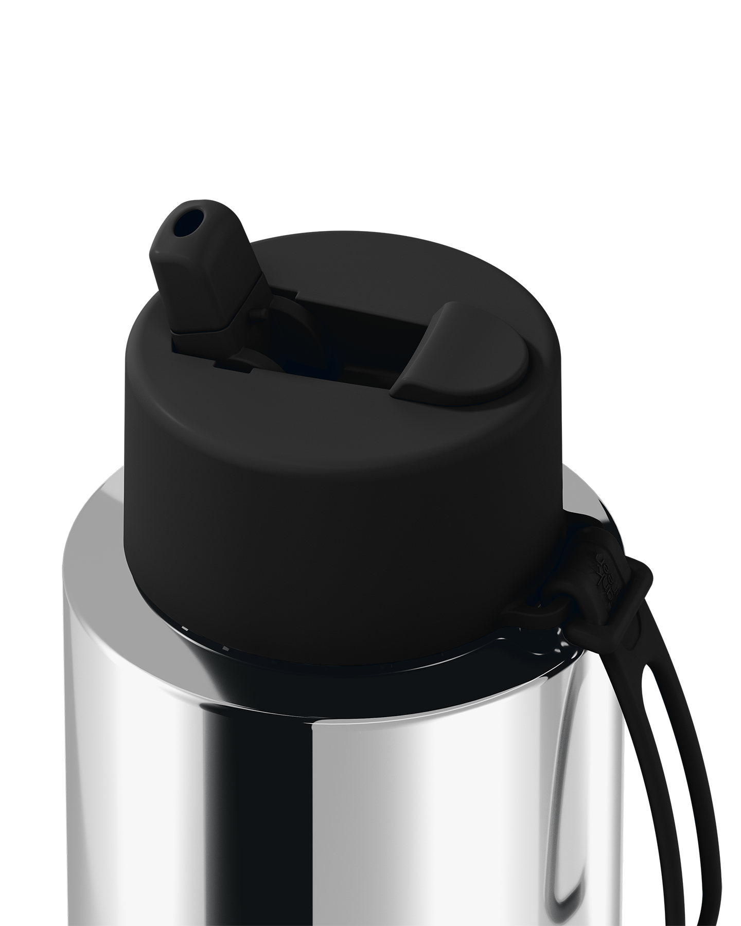 Frank Green Chrome Silver Ceramic Reusable Bottle with Midnight Flip Straw Lid 1000ml (34oz)