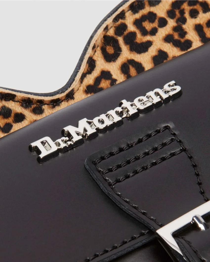 Dr. Martens Heart Backpack - Black / Light Tan Kiev / Mini Leopard Spot Hair On