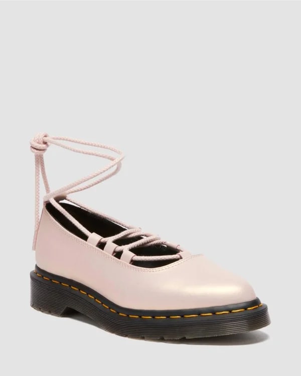 Dr. Martens Elphie II Lace Up Shoe - Powder Pink/Gold Shift Leather