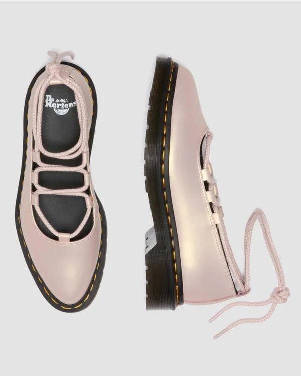 Dr. Martens Elphie II Lace Up Shoe - Powder Pink/Gold Shift Leather