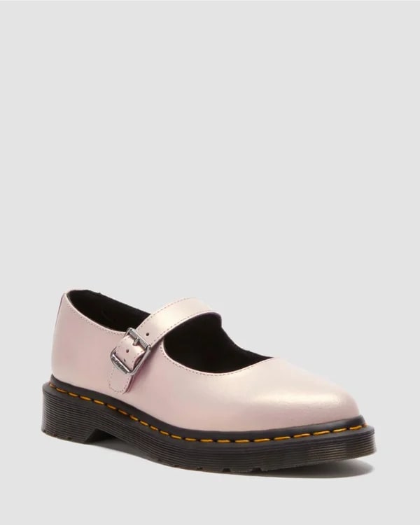 Dr. Martens Elphie Mary Jane Shoe - Powder Pink / Gold Shift Leather