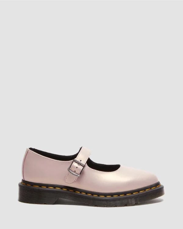 Dr. Martens Elphie Mary Jane Shoe - Powder Pink / Gold Shift Leather