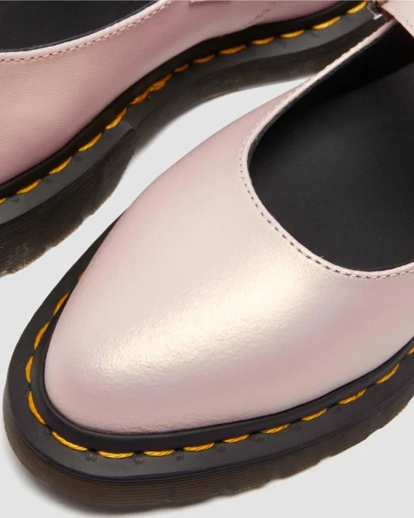 Dr. Martens Elphie Mary Jane Shoe - Powder Pink / Gold Shift Leather