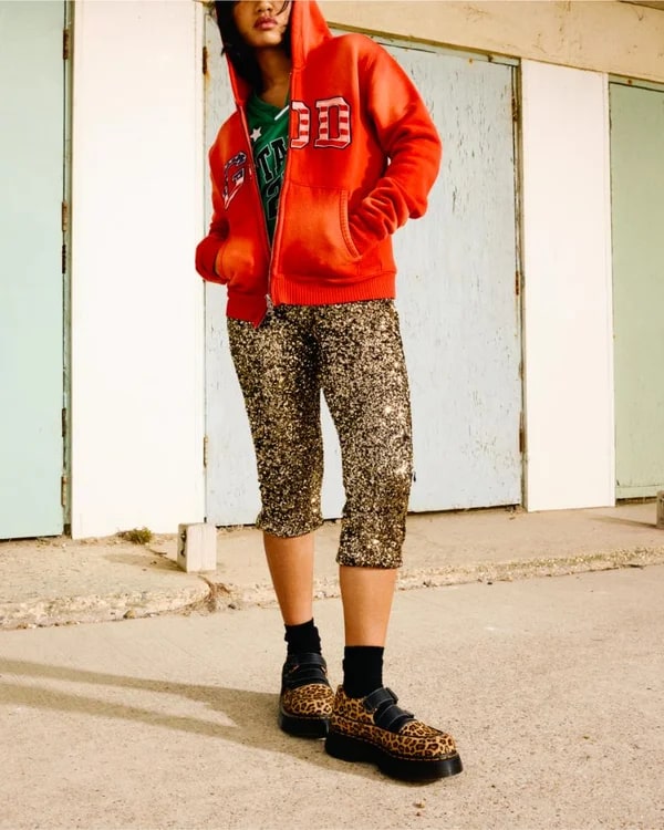 Dr. Martens Buzz Mary Jane Shoe - Light Tan / Mini Leopard Spot Hair On