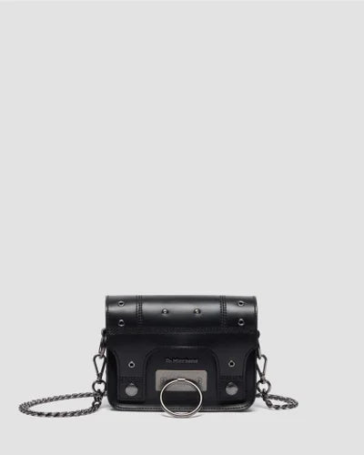 Dr. Martens 7" Leather Hardware Satchel - Black Kiev