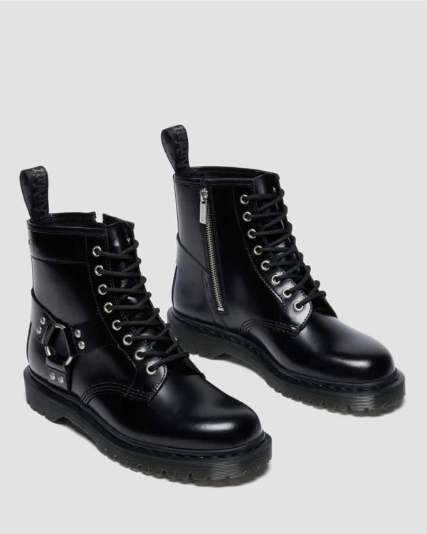 Dr. Martens 1460 Harness 8 Eye Boot - Black Analine