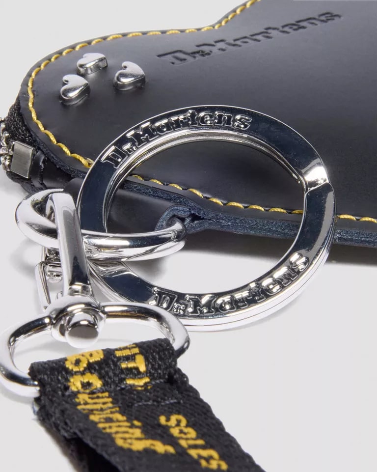 Dr. Martens Leather Heart Purse Keyring - Black Kiev
