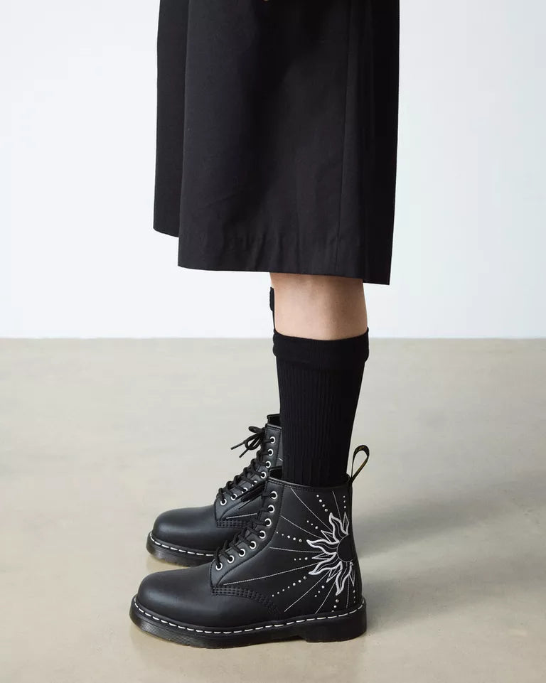 Dr. Martens 1460 Solar Flare 8 Eye Boot - Black Genix Nappa