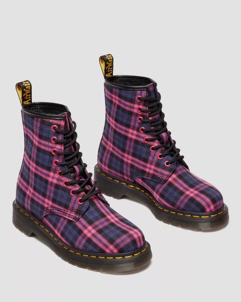 Dr. Martens 1460 8 Eye Boot - Pink Multi Tartan