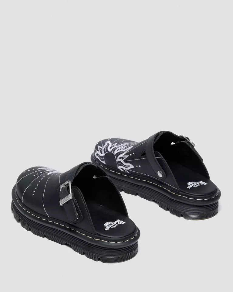 Dr. Martens Zebzag Mule Solar Flare - Black Genix Nappa