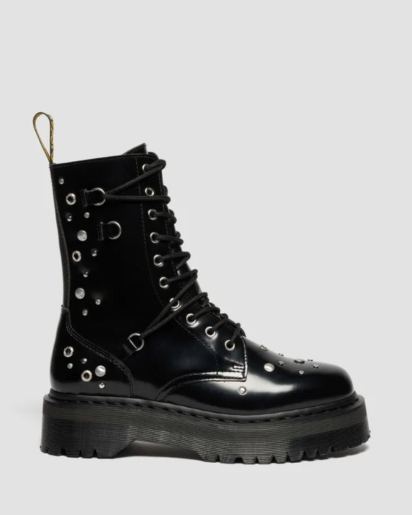 Dr. Martens Jadon Hi HDW Studded 10 Eye Boot - Black Buttero
