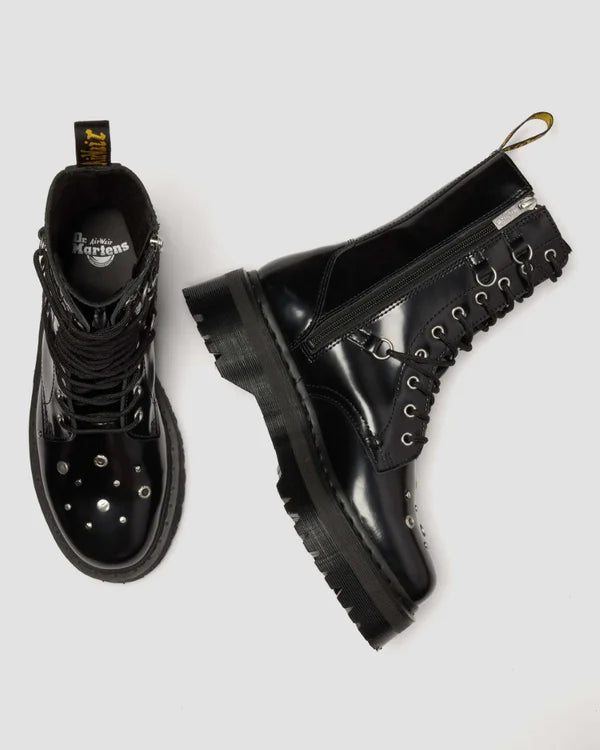 Dr. Martens Jadon Hi HDW Studded 10 Eye Boot - Black Buttero
