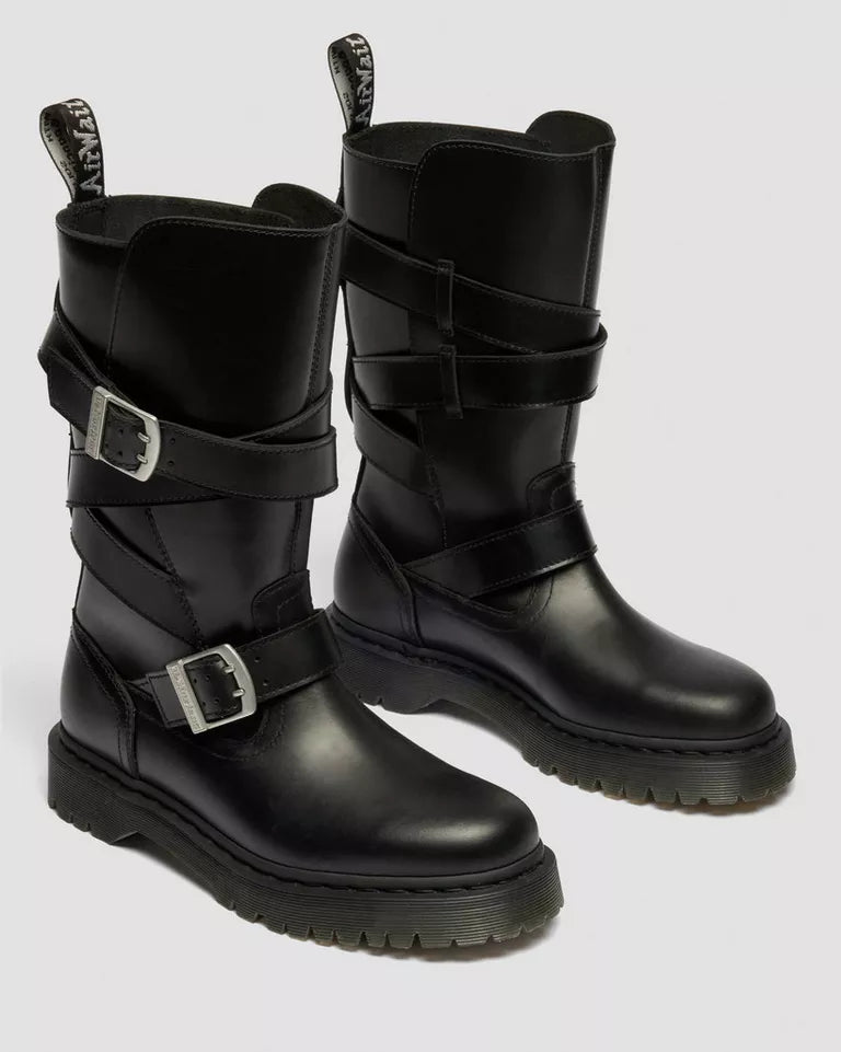 Dr. Martens Anistone Strap High Leather Boot - Black Orleans