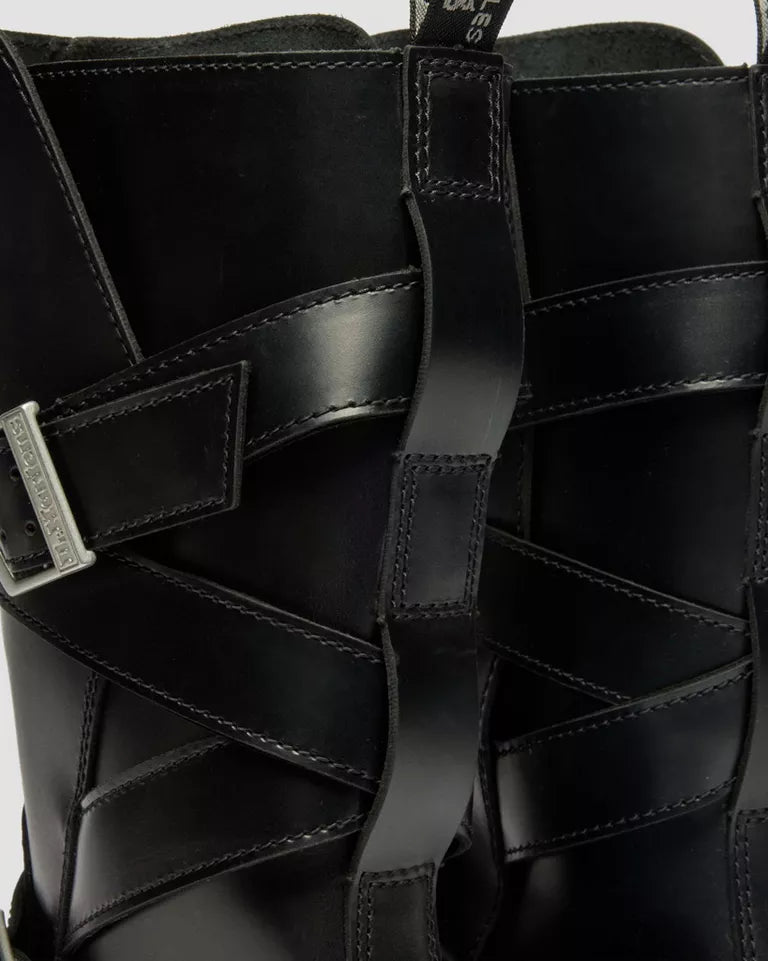 Dr. Martens Anistone Strap High Leather Boot - Black Orleans