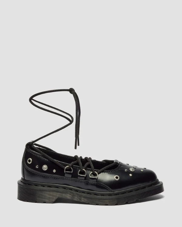 Dr. Martens Elphie II HDW Studded Lace Up Shoe - Black Buttero