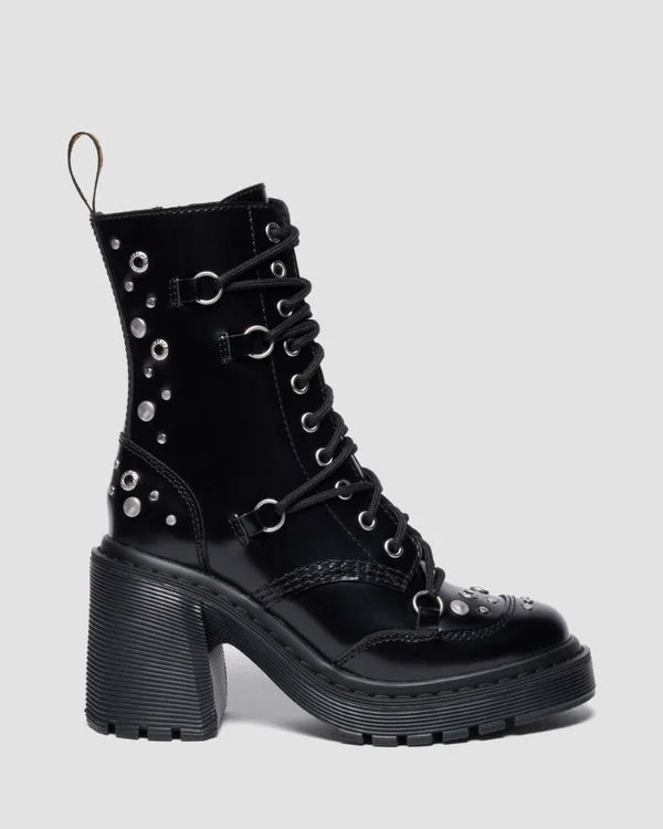 Dr. Martens Chesney HDW Studded 10 Eye Boot - Black Buttero