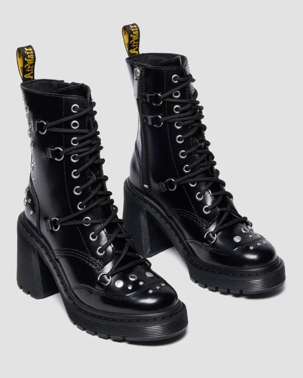 Dr. Martens Chesney HDW Studded 10 Eye Boot - Black Buttero