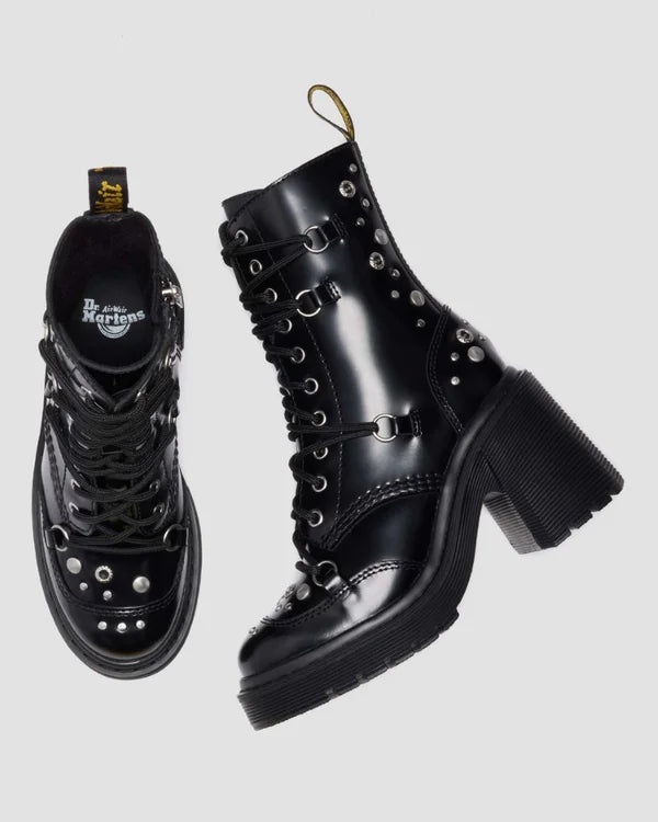 Dr. Martens Chesney HDW Studded 10 Eye Boot - Black Buttero