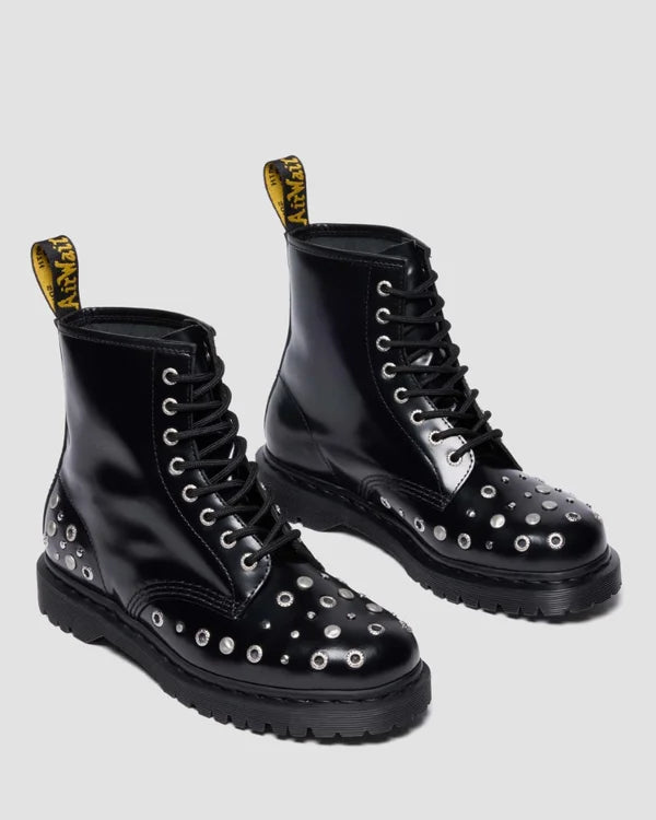 Dr. Martens 1460 HDW Studded 8 Eye Boot - Black Buttero