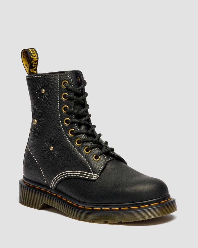 Dr. Martens 1460 Pascal Flower 8 Eye Boot - Black Grizzly