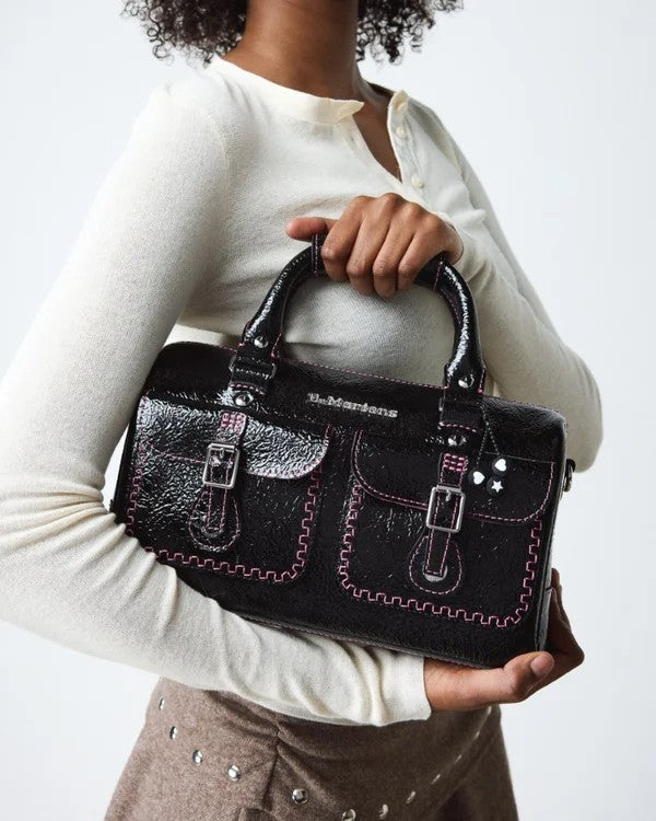 Dr. Martens Top Handle Bag - Black Distressed Patent