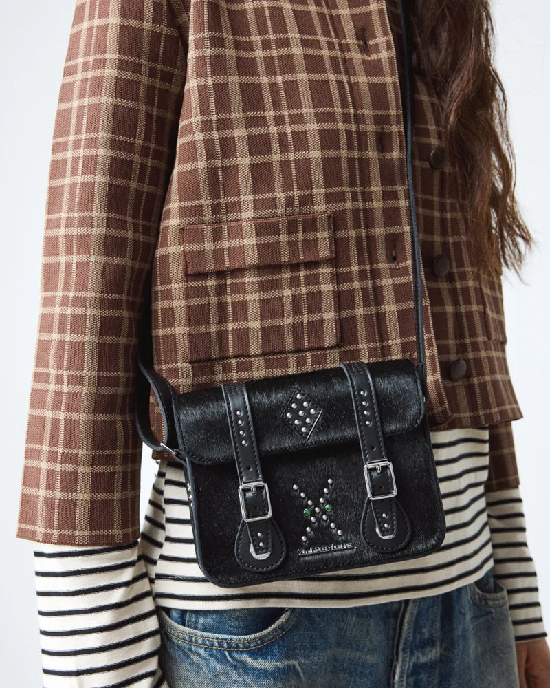 Dr. Martens 7" Satchel - Black Classic Hair On + Kiev