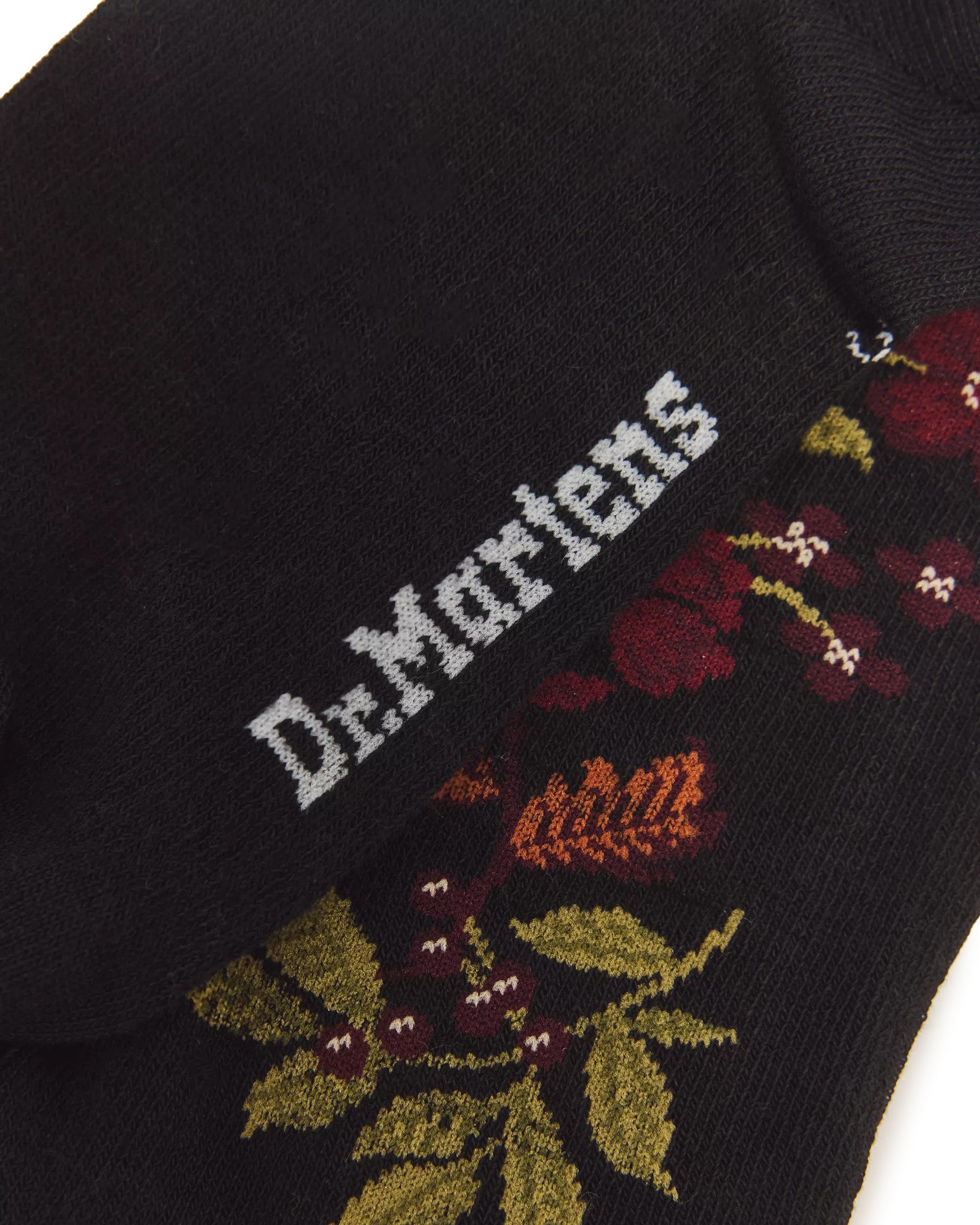 Dr. Martens Floral Socks - Black Organic Cotton Blend
