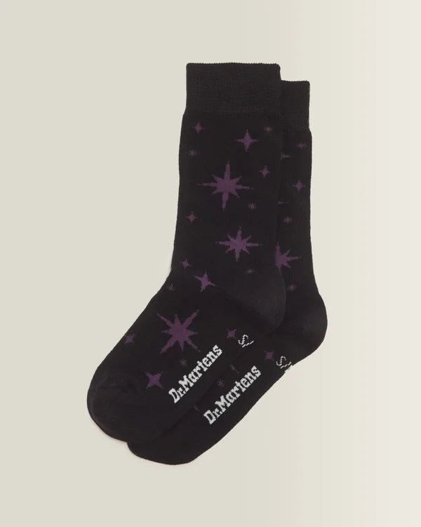 Dr. Martens Jacquard Organic Cotton Blend Socks - Black