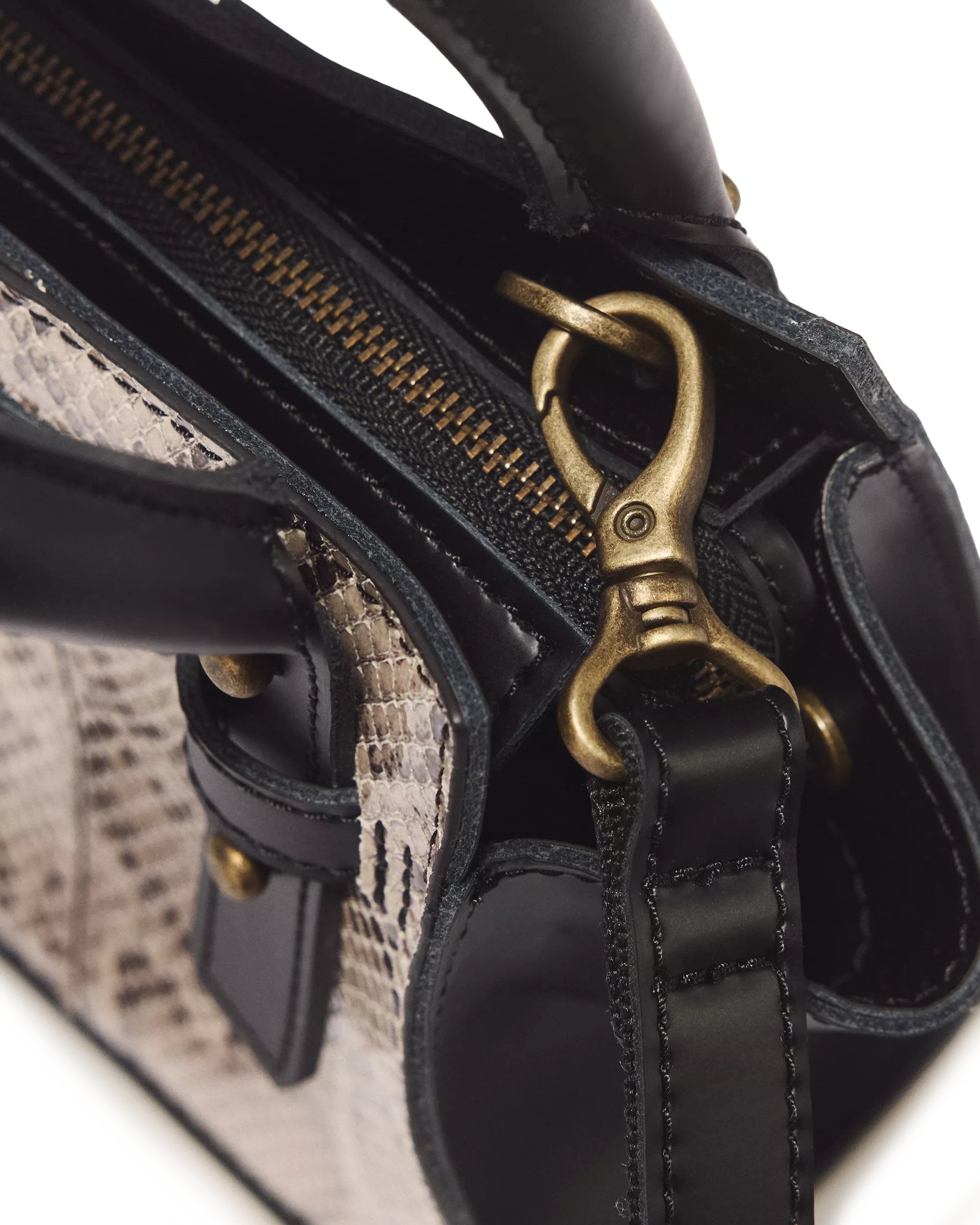 Dr. Martens XSmall Tote Bag - Cream+Black Iced Reptile Print