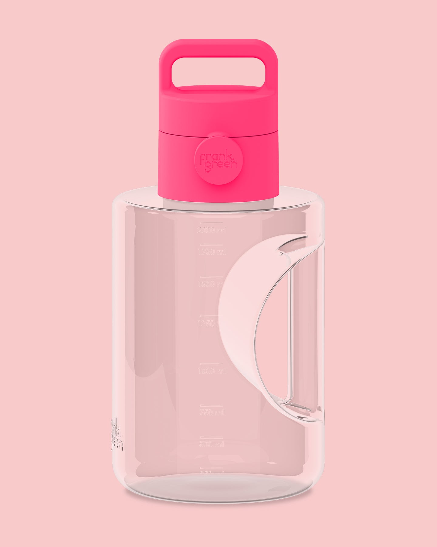 Frank Green Titan Reusable Bottle With Grip & Sid Neon Pink Lid 2000ml (68oz)