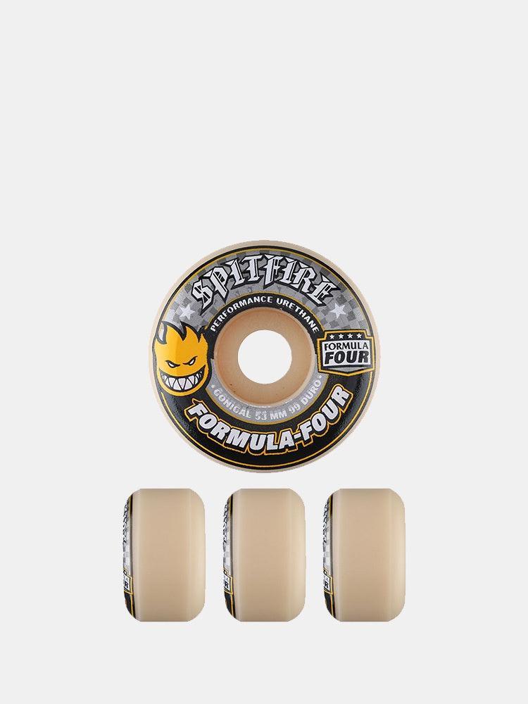 Spitfire Formula Four Yellow Print Conical Wheels-Wheels-Empire Skate