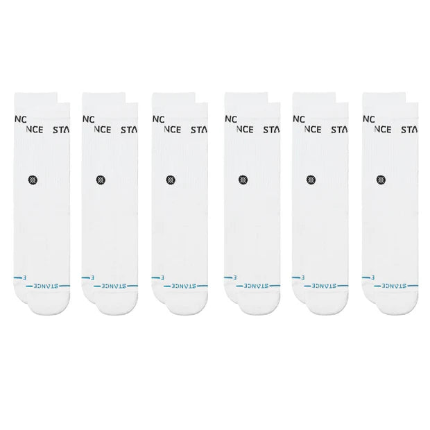 Stance Origin 6 Pack Crew Socks - White