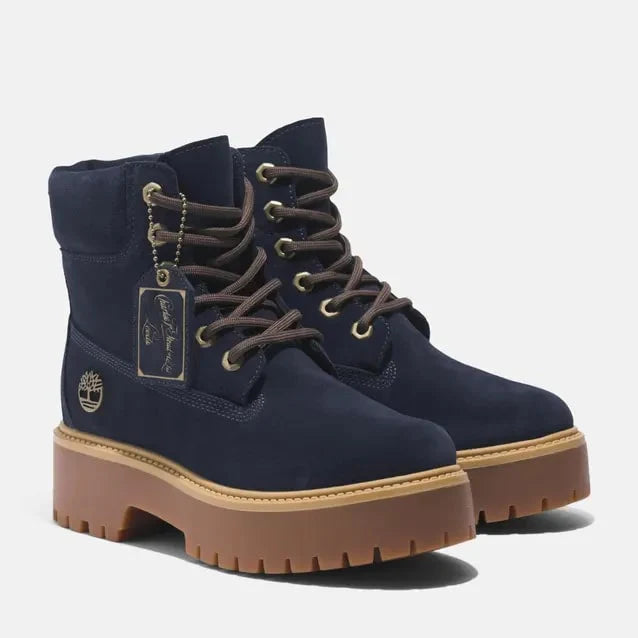 Timberland Women's Stone Street 6-Inch Waterproof Boot - Dark Blue Suede