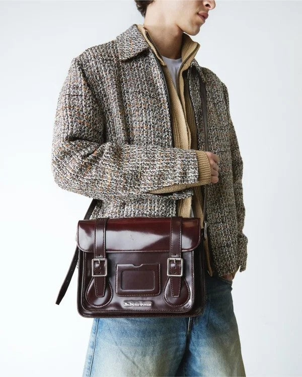 Dr. Martens 11" Vegan Satchel - Cherry Red Cambridge Brush
