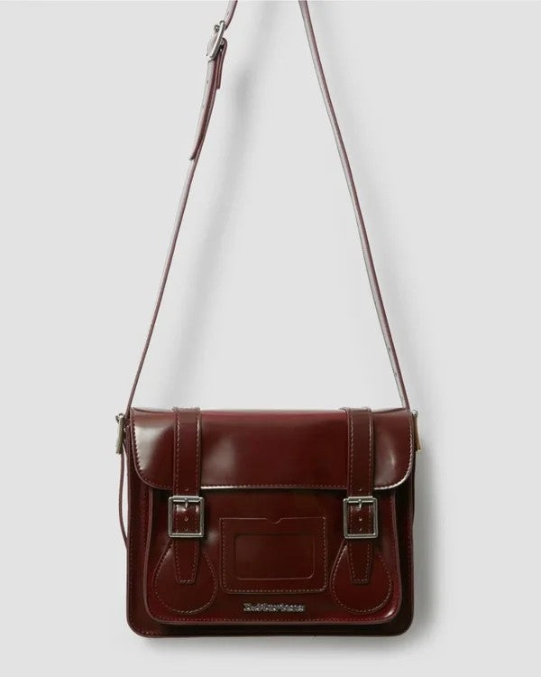 Dr. Martens 11" Vegan Satchel - Cherry Red Cambridge Brush