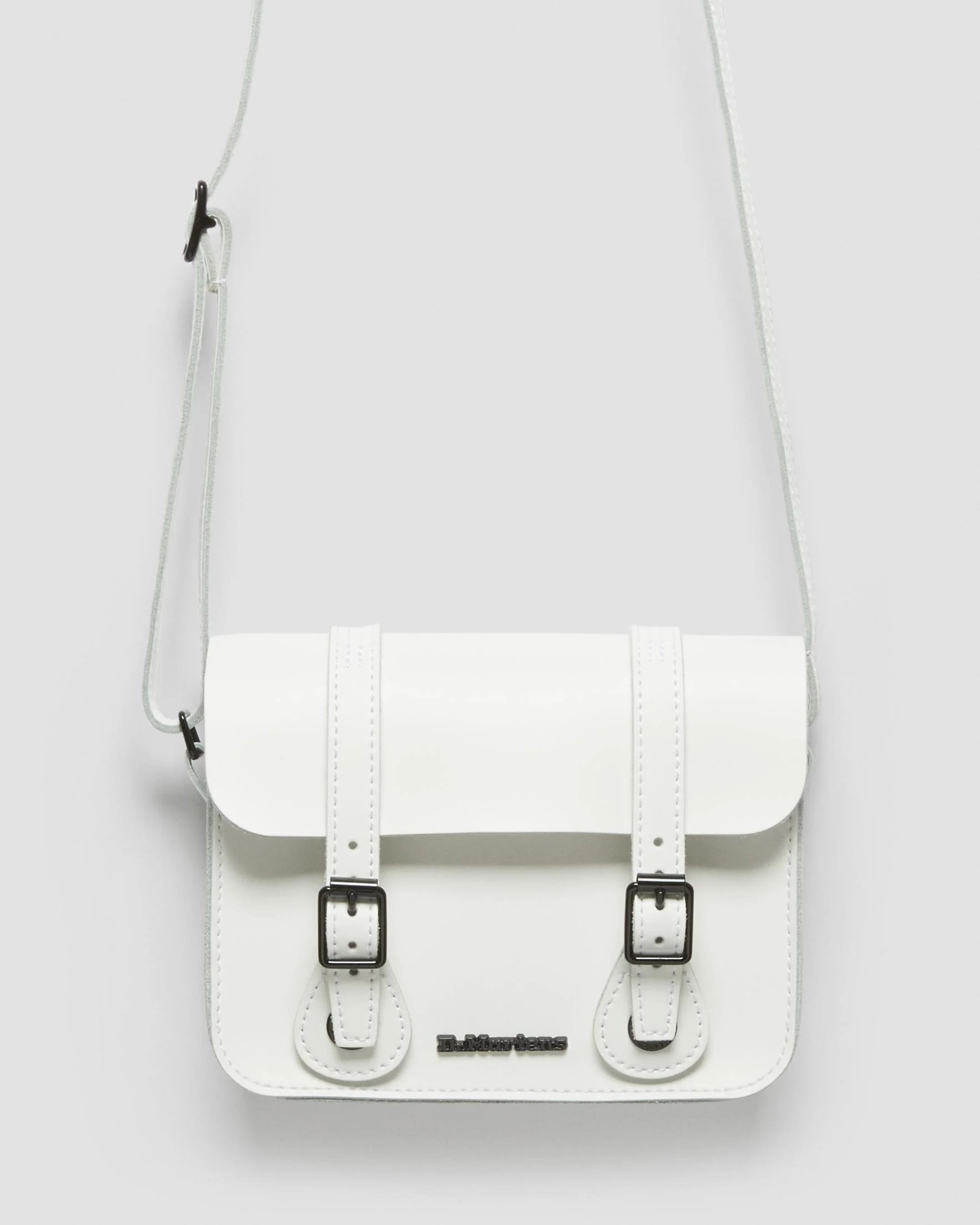 Dr Martens 7" Leather Satchel - White Smooth & White Kiev