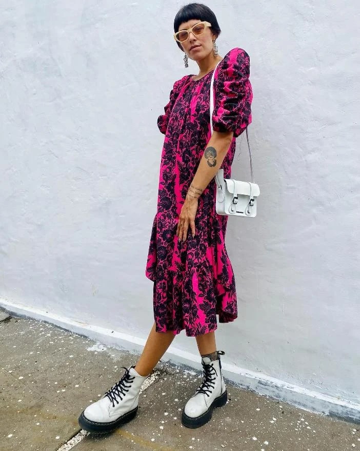 Dr Martens 7" Leather Satchel - White Smooth & White Kiev