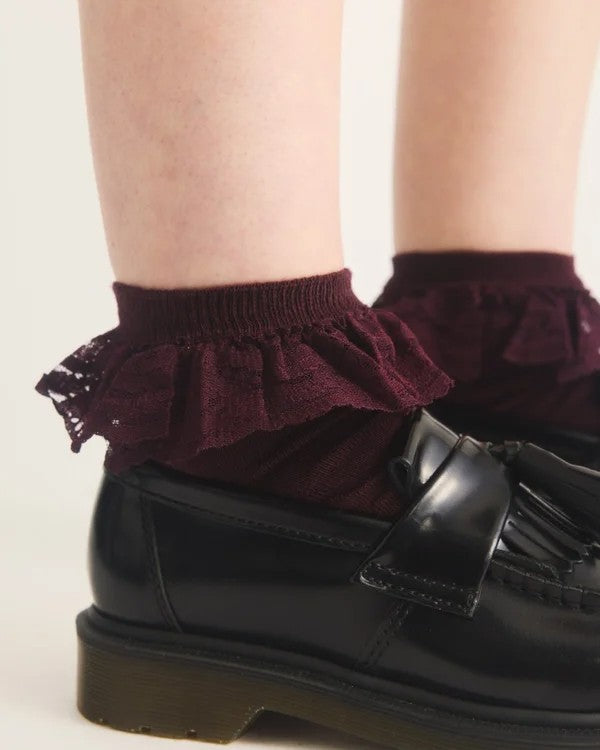 Dr. Martens Frill Sock Organic Cotton Blend - Burgundy