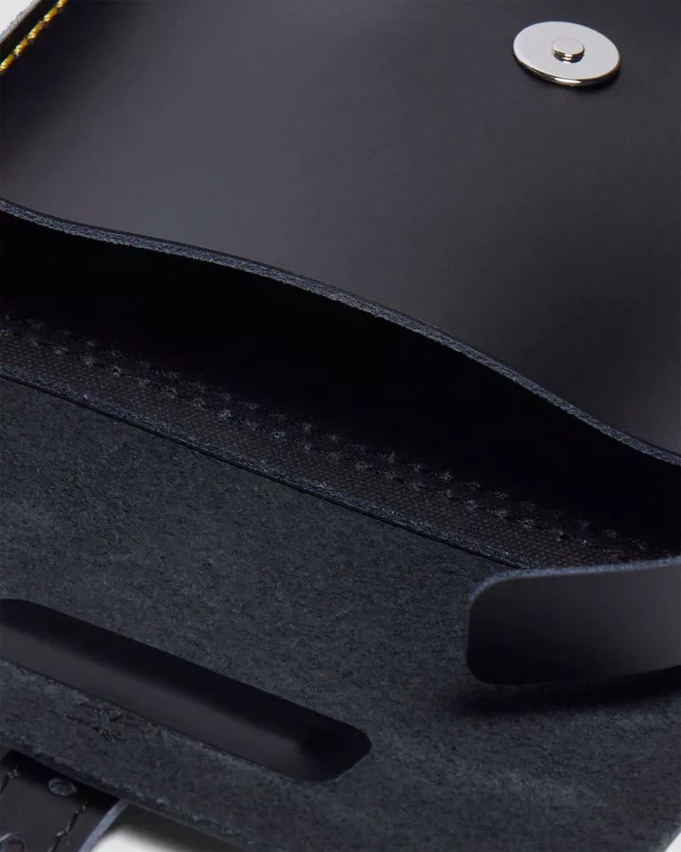 Dr Martens 5" Leather Satchel - Black Kiev & Black Smooth