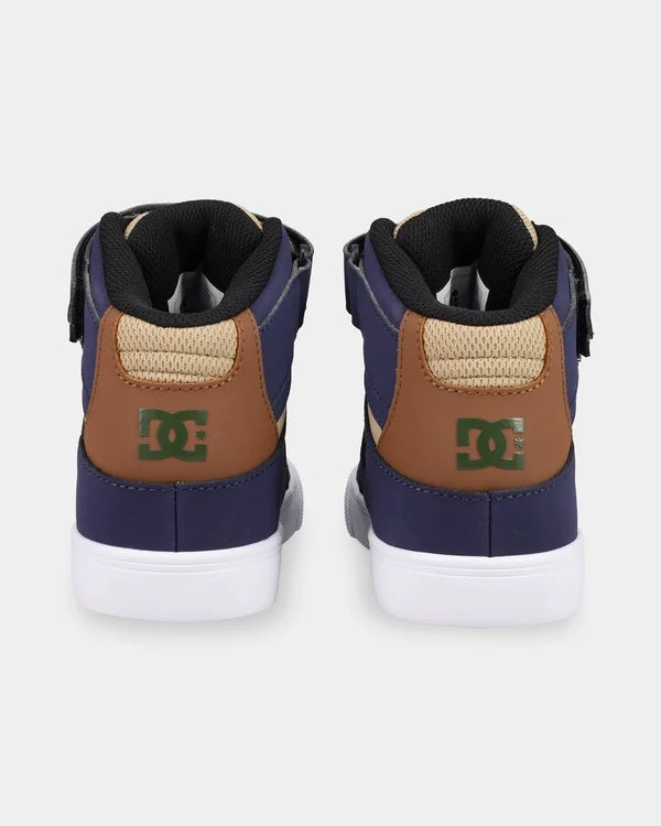 DC Boys Pure High-Top EV - Navy/Brown/Tan