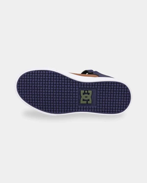 DC Boys Pure High-Top EV - Navy/Brown/Tan
