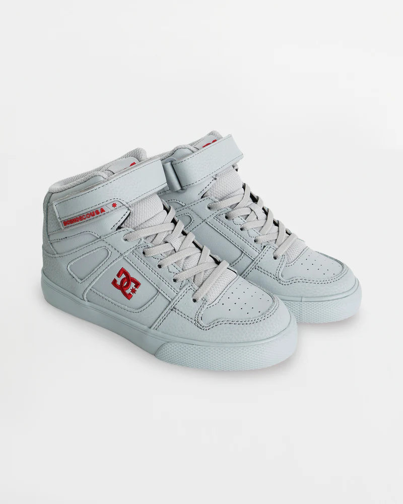 DC Boys Pure High-Top EV - Grey/Red